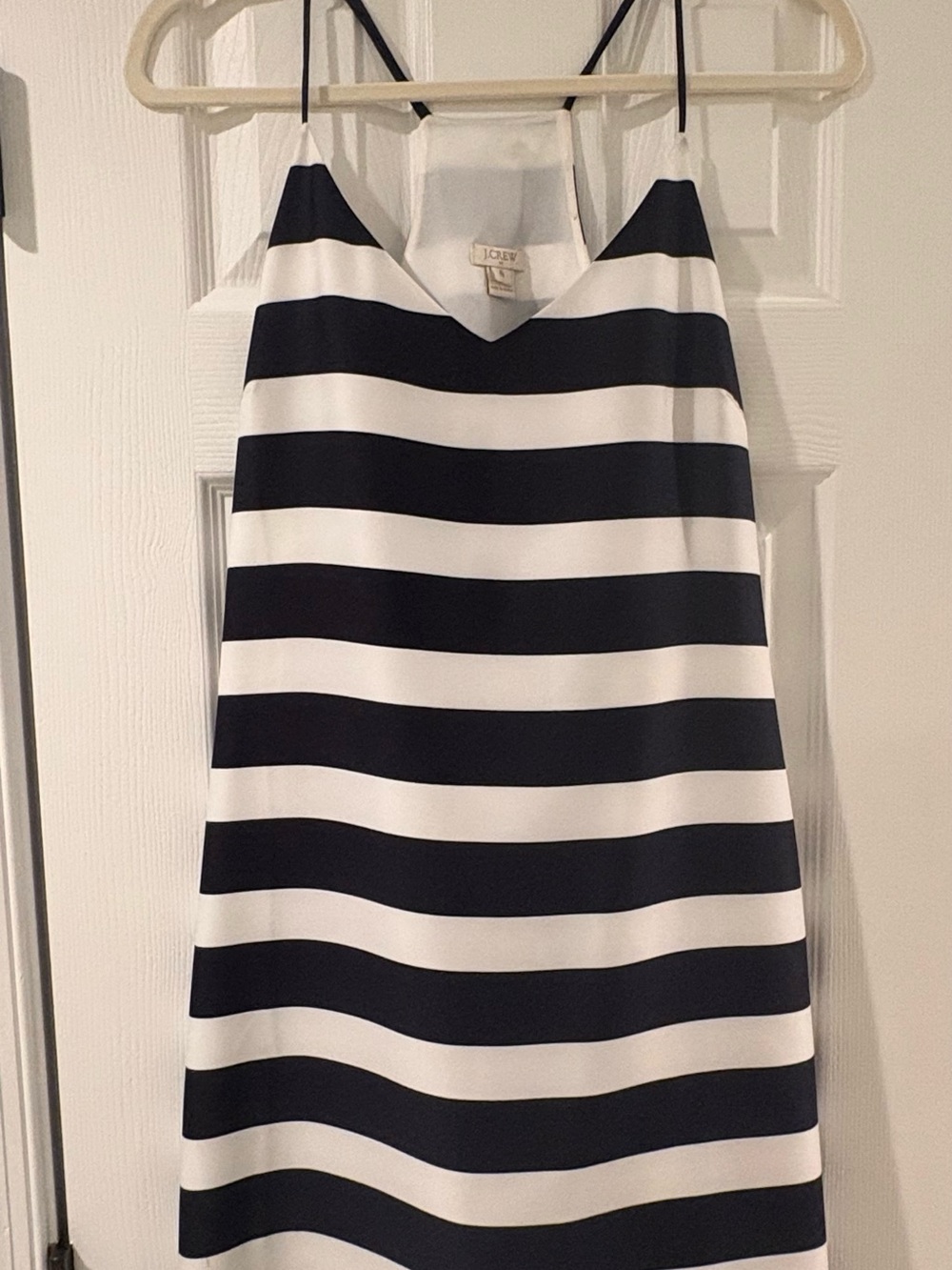 J. Crew Navy & White Striped Spaghetti Strap Mini Dress